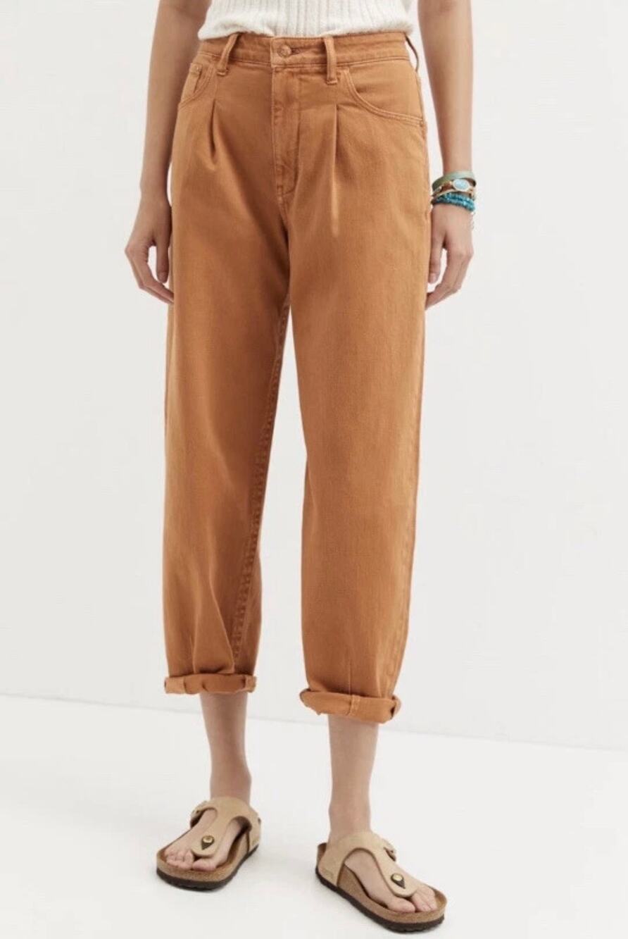 Anthropologie Pilcro the Breaker Barrel Leg Pant Copper Size 27 Horseshoe Casual